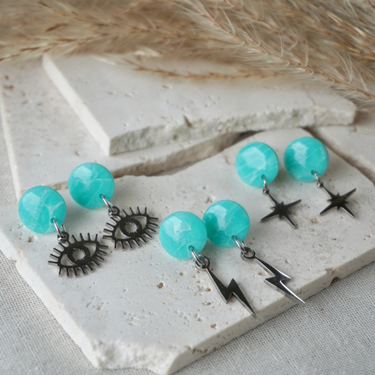 Amazonite Charm Stud