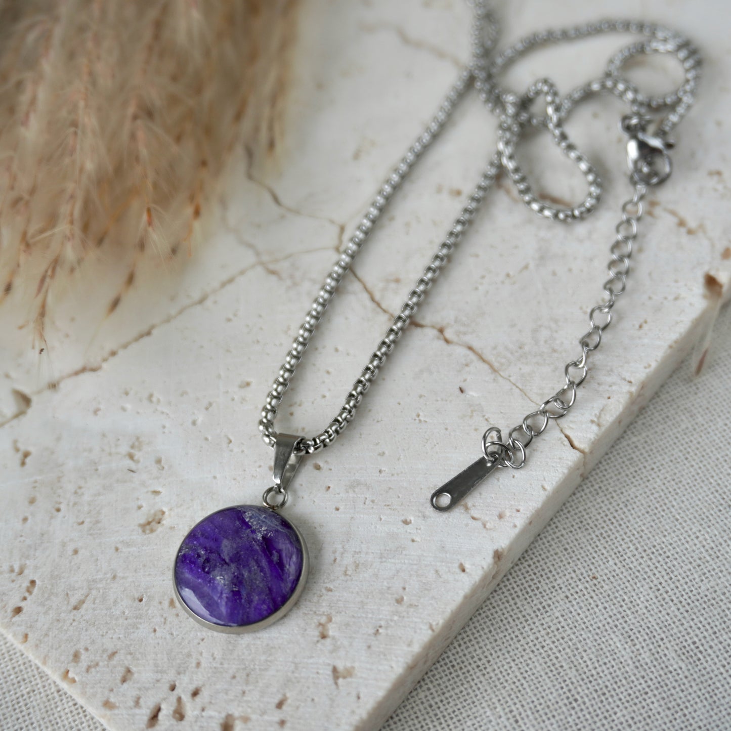 Amethyst Silver Medium Pendant