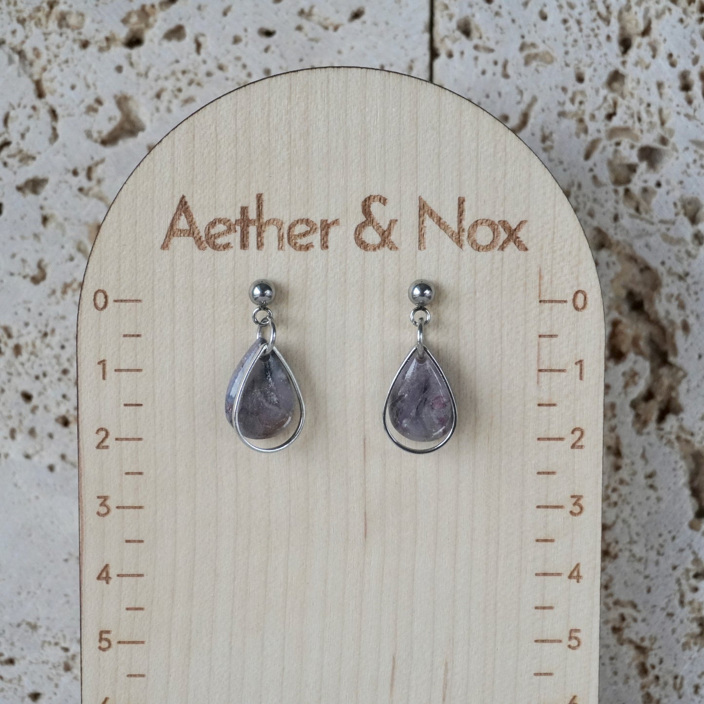 Galaxy Quartz Stud Teardrop