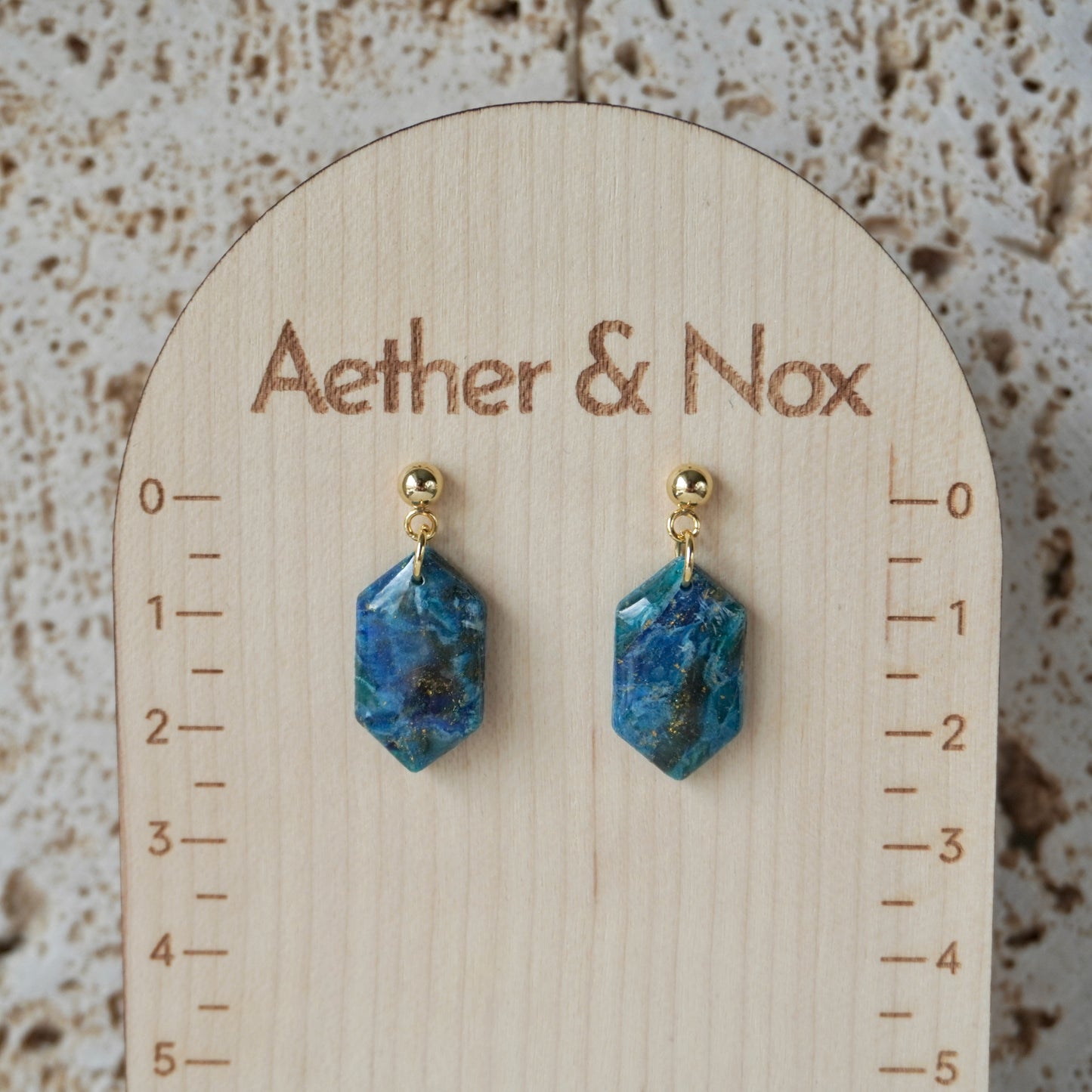 Blue Marble Stud Hex