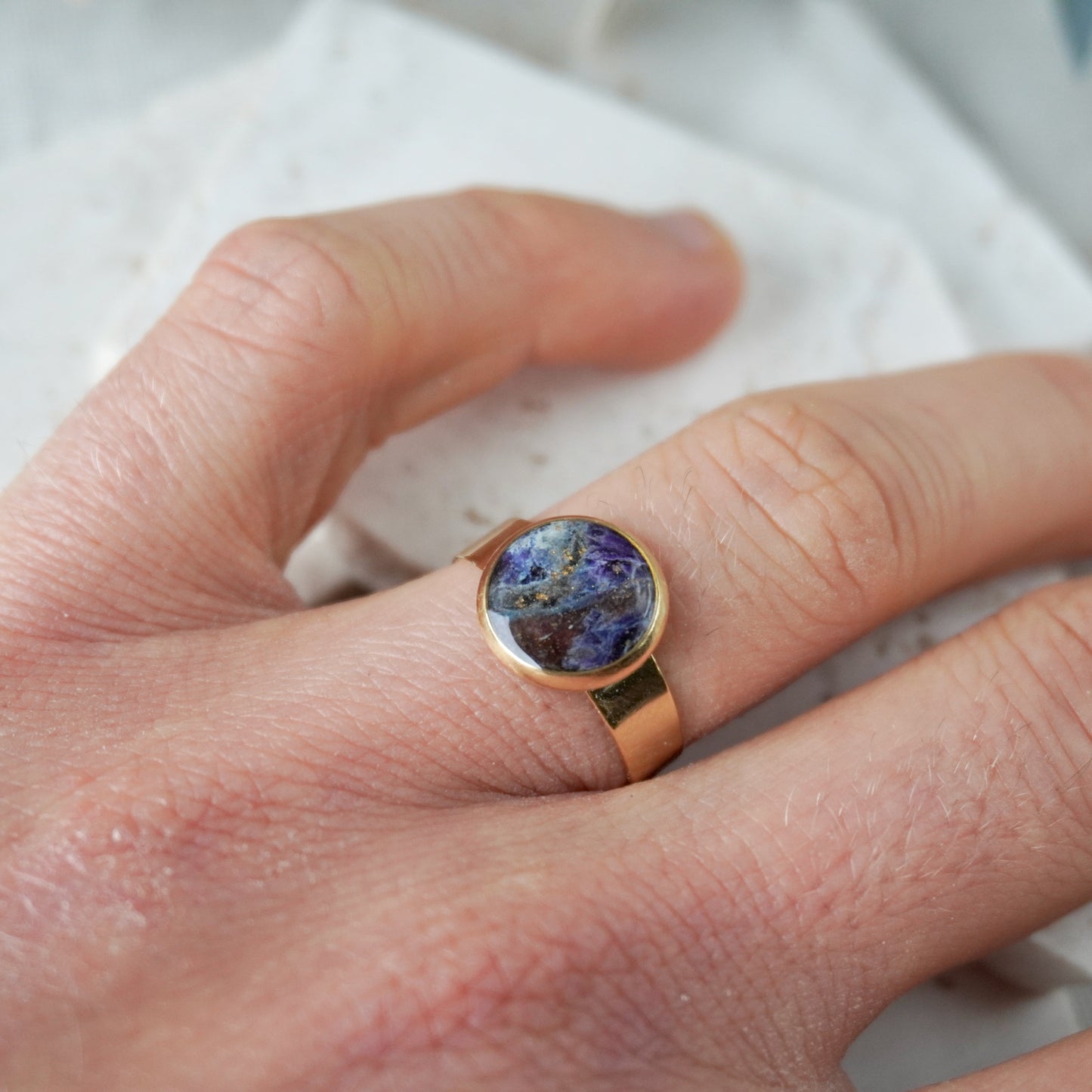 Midnight Storm Adjustable Ring