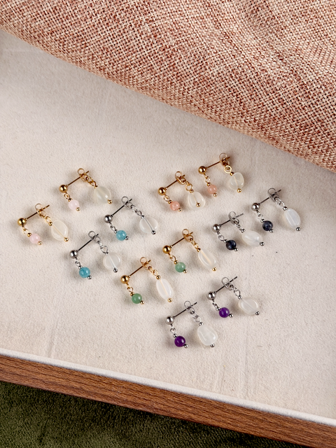 Luna Double Drop Stud Earrings
